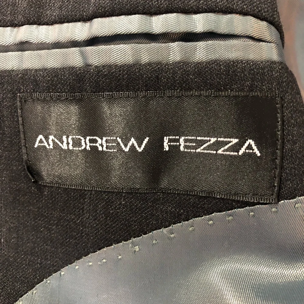 Andrew Fezza Worsted Wool Suit Blazer Sports Coat, Size 42R, Charcoal